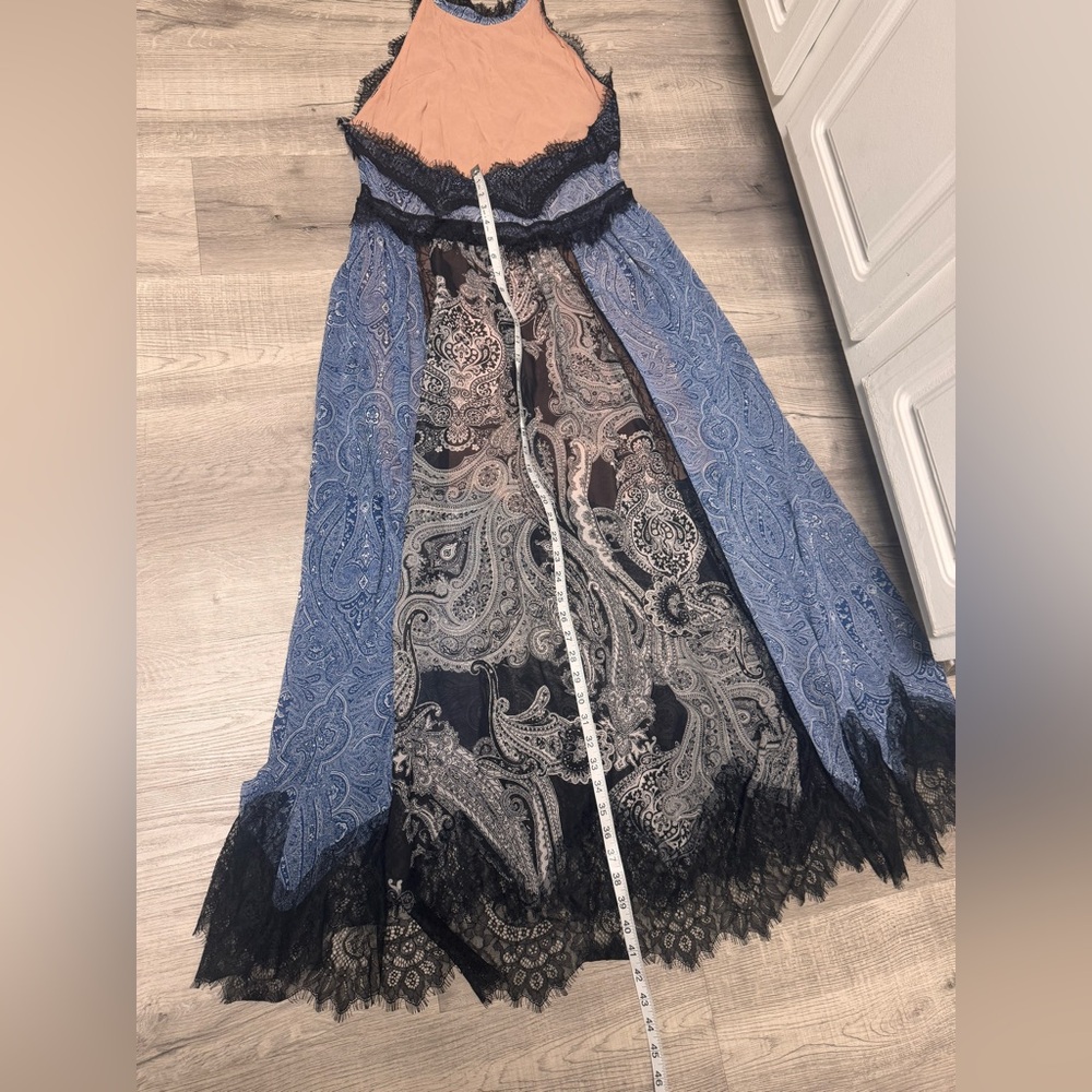 Zara Black and Blue Lace Backless Dress - Picture 8 of 16